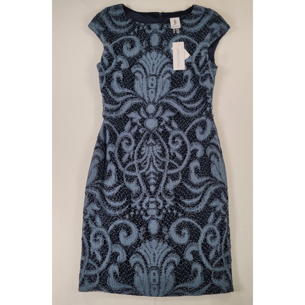 Julia Jordan NWT Blue Lace Sheath Dress Size 4 Cocktail Wedding Guest
